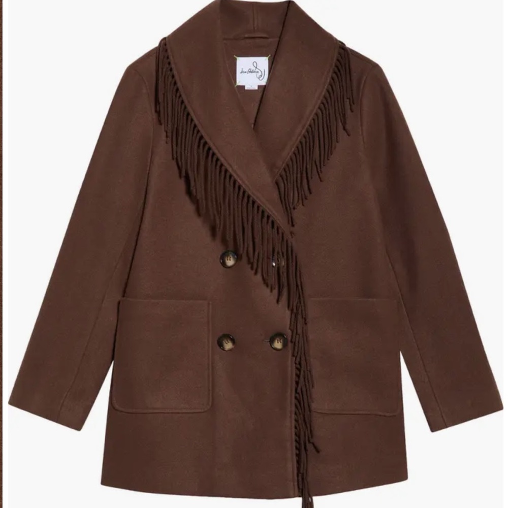 Sam Edelman Brown Fringed Trench Coat